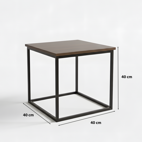 Wood & Metal Table Set - 3 Pcs